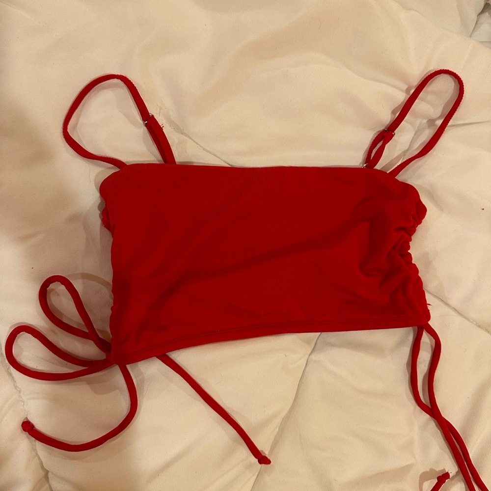 Red Tie Crop Top